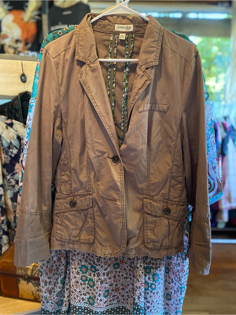 St. John's Bay Women's Brown Single-Button Casual Blazer
